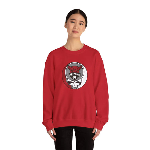 Grateful Dead - Arizona Cardinals Grateful Dead Stealie Crewneck Sweatshirt - StealieShop